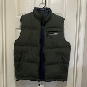 Abercrombie & Fitch Green Quilted Vest with High Collar